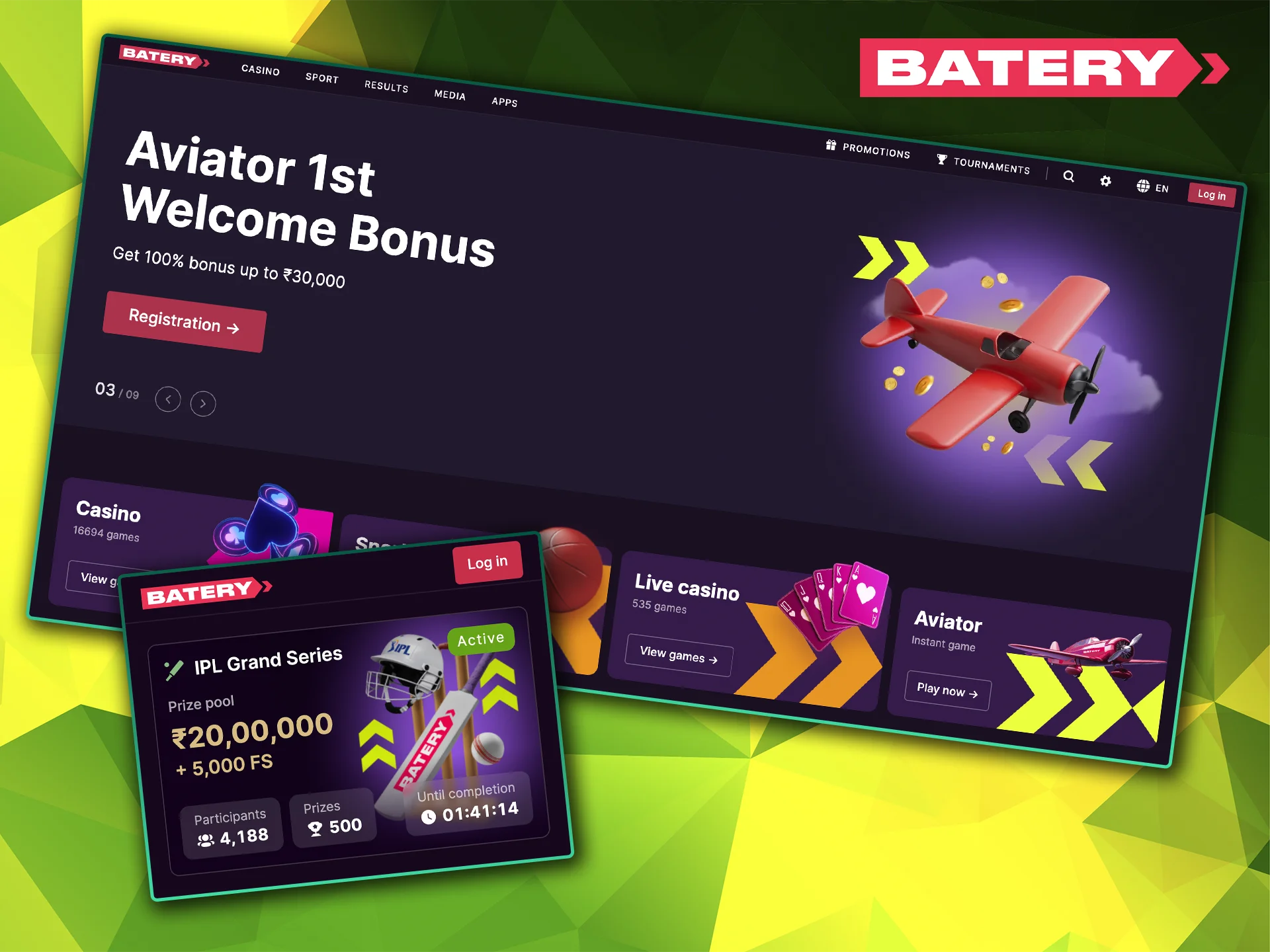 The bookmaker Batery is an excellent alternative to Bet365.